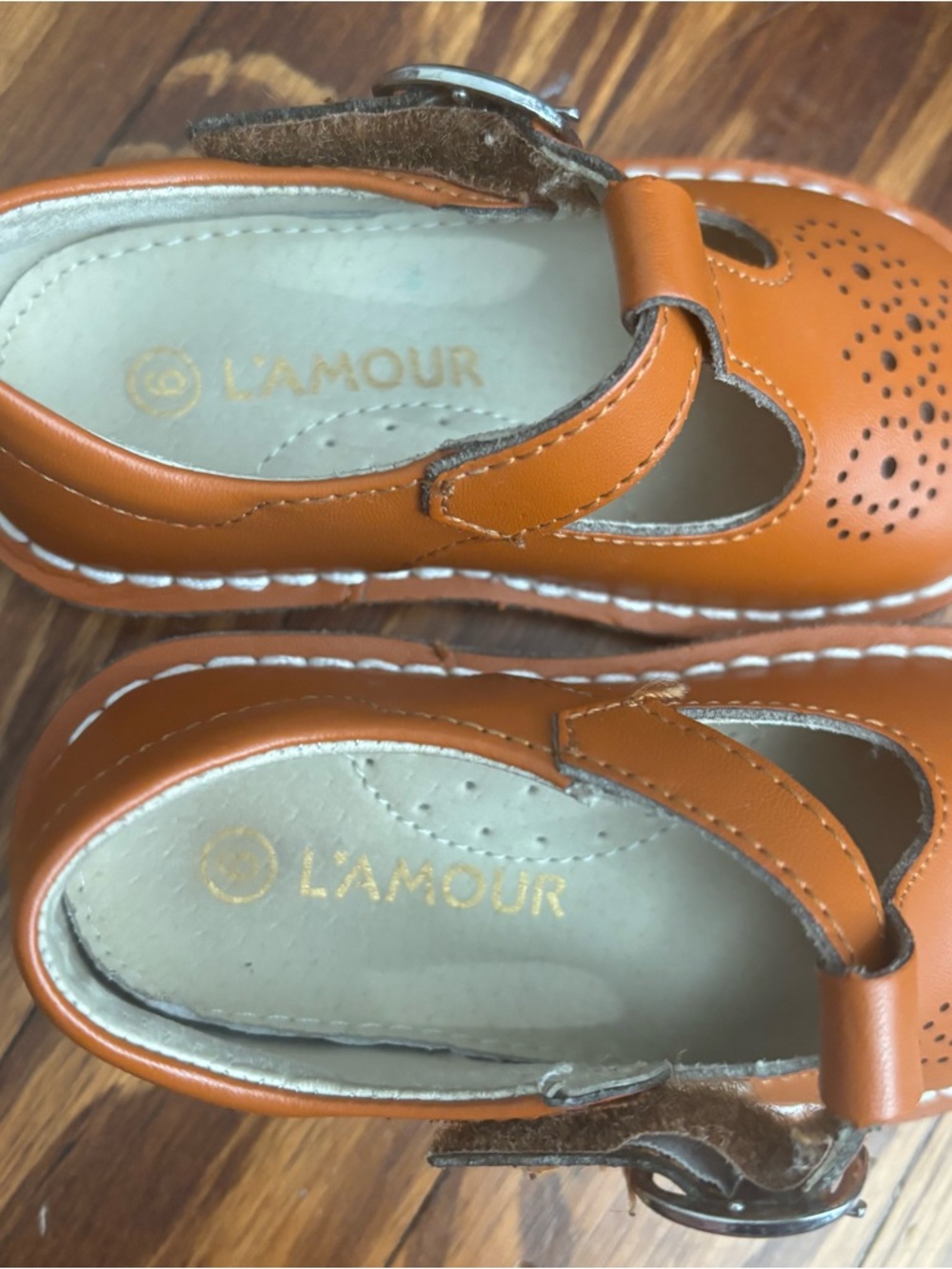 L'Amour Tan T‑Strap Mary Jane Dress Shoes - Picture 5 of 6